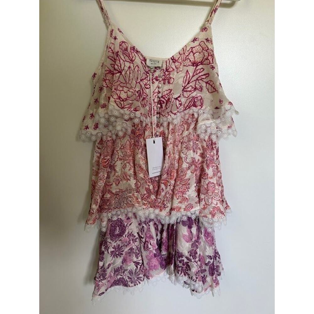 Hemant & Nandita Suki Dress Off White & Crimson Size Small